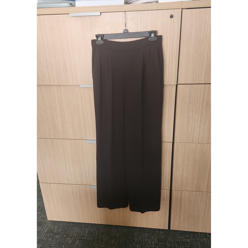 St. John Collection by Marie Gray Chocolate Brown Wool Pleated Pants Size 4